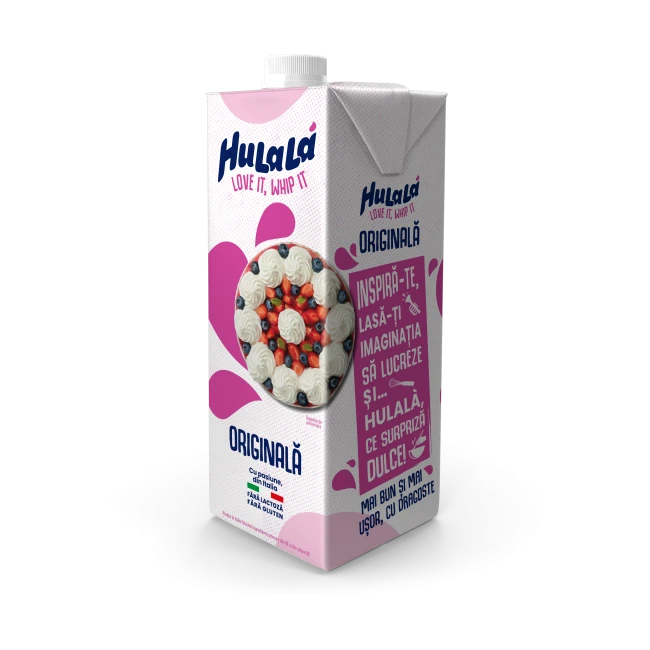 Produs UHT indulcit pe baza de grasimi vegetale Hulala 1l